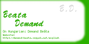 beata demand business card